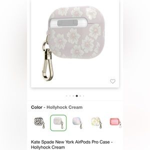 Kate Spade New York AirPods Pro Case -
Hollyhock Cream brand new retail $35